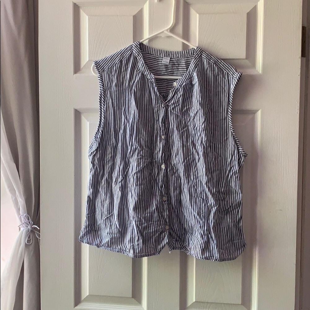 Grey and White Stripped Blouse